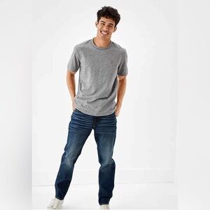 American Eagle Men’s Airflex Athletic Fit Darkwash Distressed Stretch Denim Jean